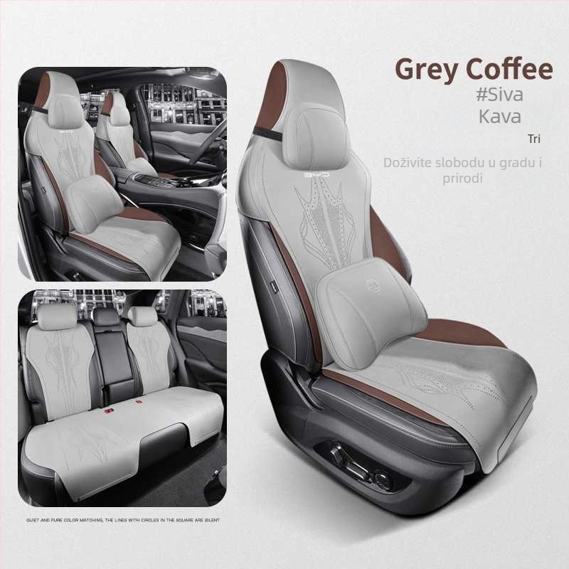 BYD Corvette 07 specijalni set navlaka i jastučića za sjedalo automobila, za sve sezone, suede materijal, prozračan, poluotvoren dizajn, novi stil