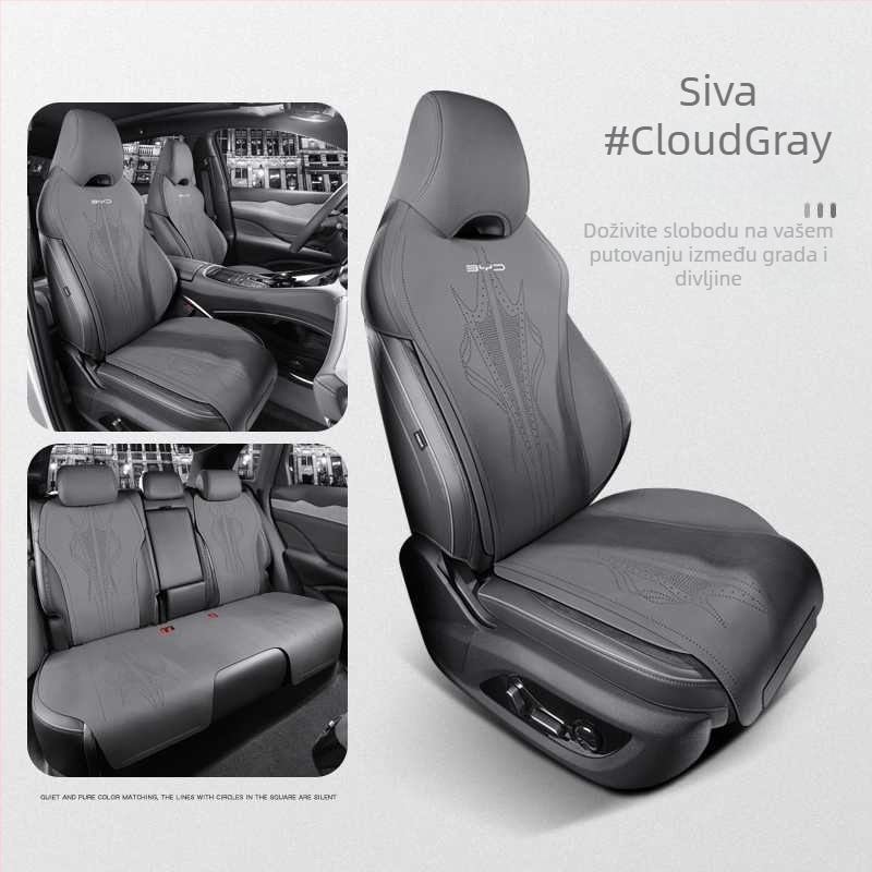 BYD Corvette 07 specijalni set navlaka i jastučića za sjedalo automobila, za sve sezone, suede materijal, prozračan, poluotvoren dizajn, novi stil