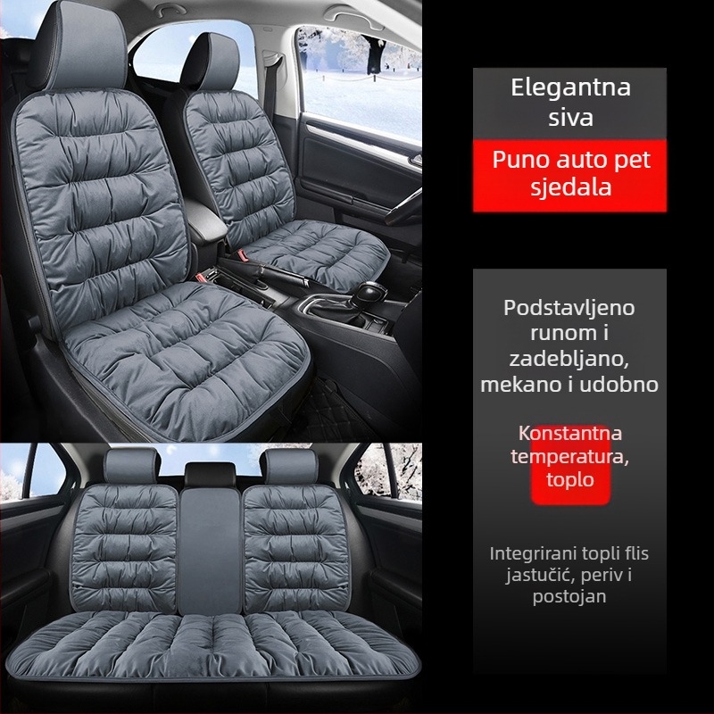 Zimska podloga za stražnju sjedalu automobila, kratki pliš, debeli sloj, topla potpora za leđa