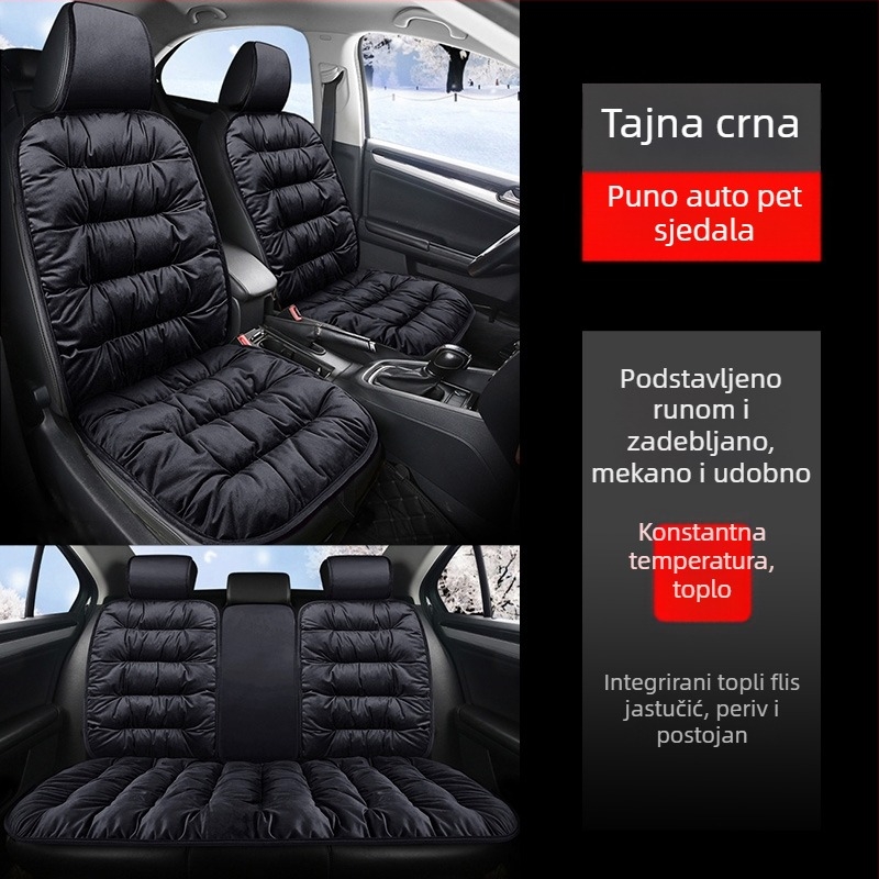 Zimska podloga za stražnju sjedalu automobila, kratki pliš, debeli sloj, topla potpora za leđa