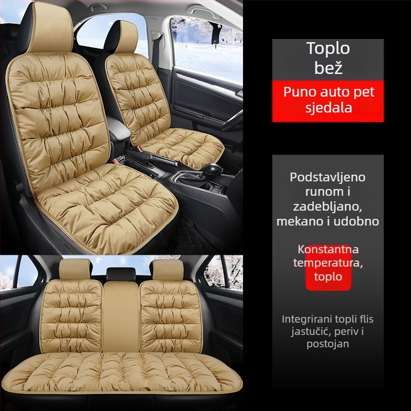 Zimska podloga za stražnju sjedalu automobila, kratki pliš, debeli sloj, topla potpora za leđa