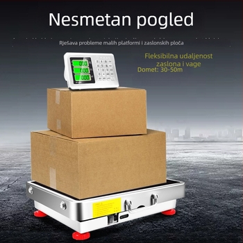Bežična prijenosna trgovinska elektronička vaga, kapacitet 300 kg, ručna, odvojiva, kompaktna