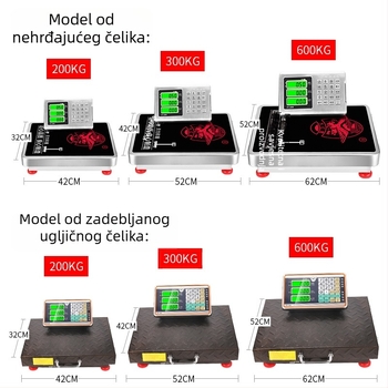 Bežična prijenosna trgovinska elektronička vaga, kapacitet 300 kg, ručna, odvojiva, kompaktna