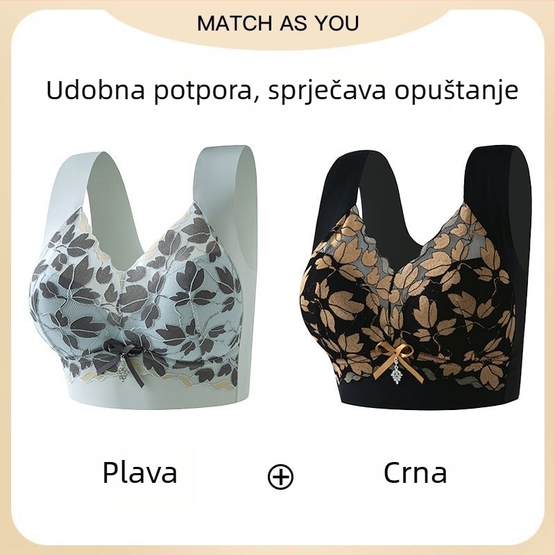 Veliki veličina čipkasti bezšivne push-up grudnjak za velike grudi, podrška leđa, podiže i oblikuje bočne dojke, žensko donje rublje