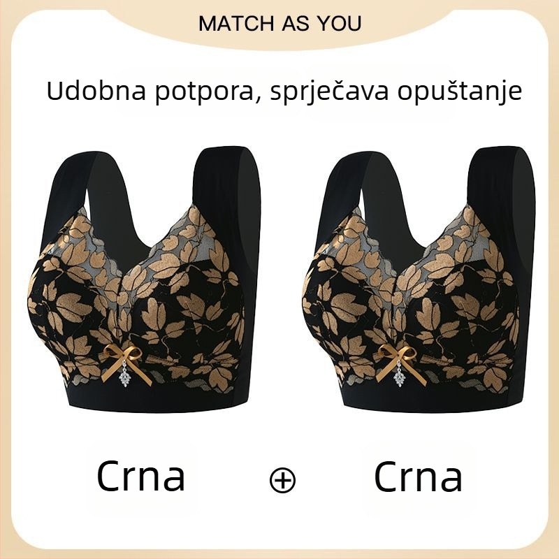 Veliki veličina čipkasti bezšivne push-up grudnjak za velike grudi, podrška leđa, podiže i oblikuje bočne dojke, žensko donje rublje
