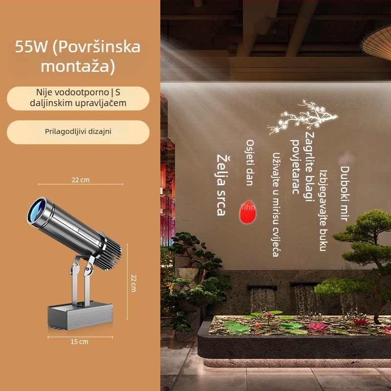 Projekcijska LED lampica za reklamni logotip za izloge i vanjsko osvjetljenje
