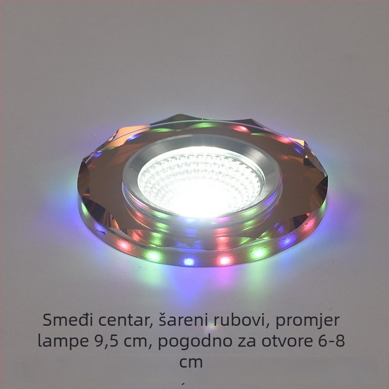 2026 kristalni LED ugradni downlight 3W, stropna svjetiljka za dnevni boravak, promjena boje, 6/7.5/8 cm