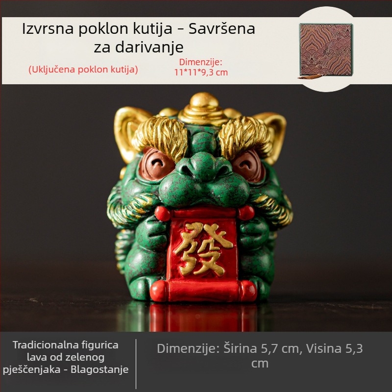 Par srećnih lavova od smole, ručno izrađena dekorativna suvenir za poklon