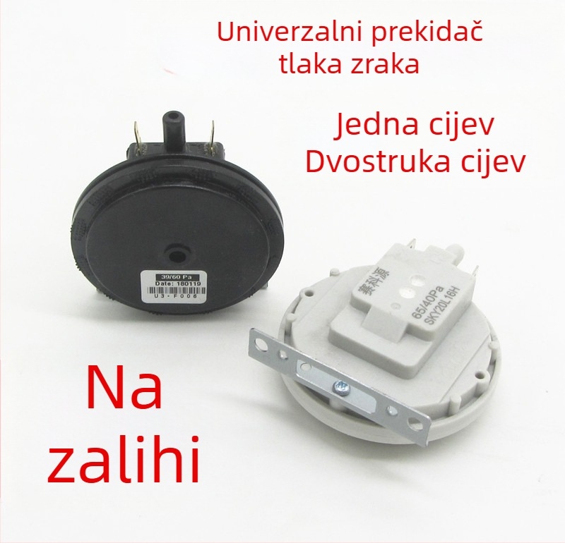 Plinski bojler – prekidač tlaka zraka, univerzalni kružni tip Y, na zid, pribor 40/50/70/110 Pa
