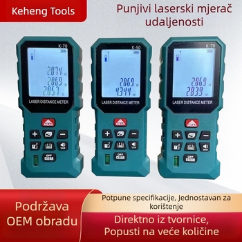 Nabíjajući ručni laserski mjerač udaljenosti za kućnu upotrebu, kompaktni mjerni uređaj za prostoriju