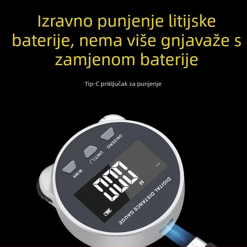 Digitalni rolni mjerač s displejem za neravne površine, prijenosni višenamjenski visoko precizan mjerni alat s metričkim i inčnim jedinicama