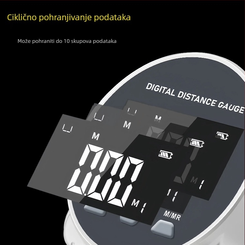 Digitalni rolni mjerač s displejem za neravne površine, prijenosni višenamjenski visoko precizan mjerni alat s metričkim i inčnim jedinicama