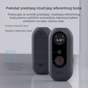 Jimmy Home Mini laserski mjerač udaljenosti i libela, 2-u-1 ručni instrument visoke preciznosti s infracrvenim mjerenjem