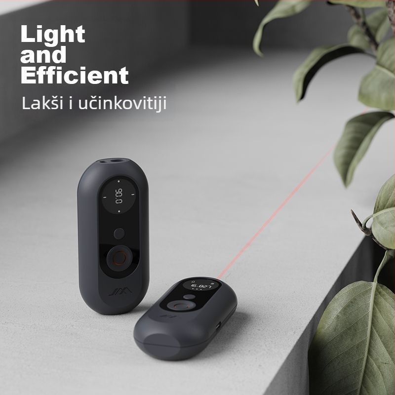 Jimmy Home Mini laserski mjerač udaljenosti i libela, 2-u-1 ručni instrument visoke preciznosti s infracrvenim mjerenjem