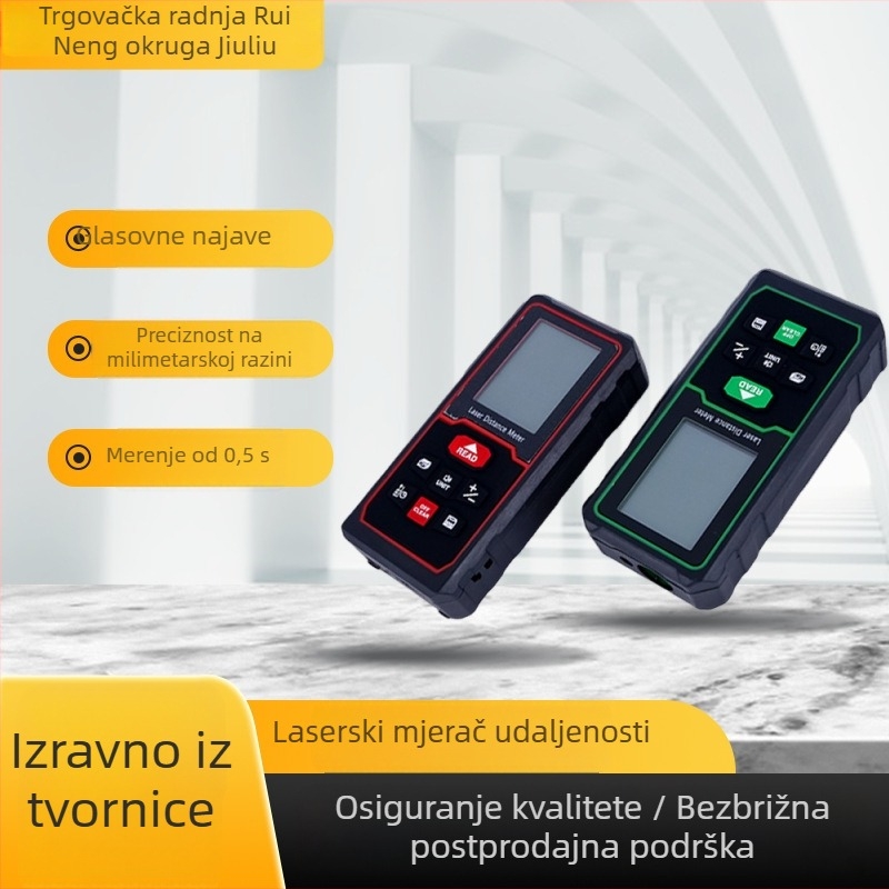 Laserski mjerač udaljenosti s velikim zaslonom i glasovnom funkcijom, ručni infracrveni mjerač za precizna mjerenja prostorija i renovacije