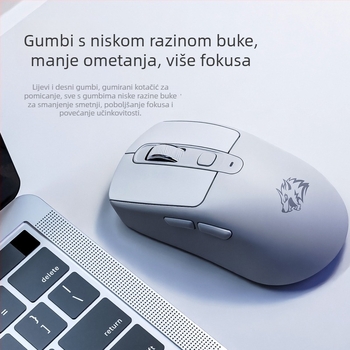 Liberty Wolf A3 bežični Bluetooth miš s dvostrukim režimom, punjiv, za kućnu ured i igru, kompatibilan s laptopom