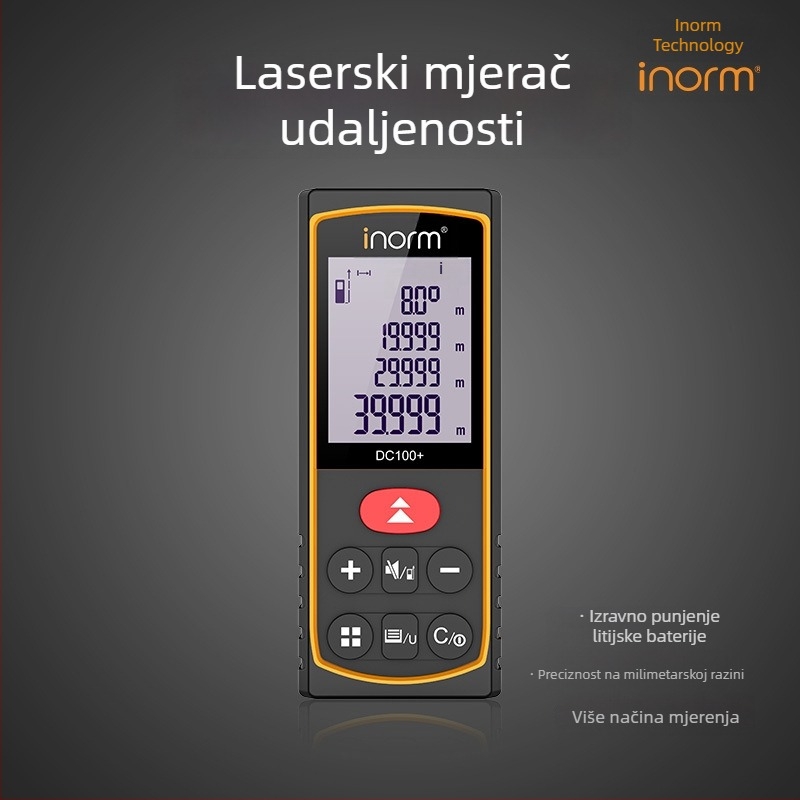 Nomi laserski mjerač udaljenosti, mini crveno svjetlo, ručni visoko precizan mjerni instrument za mjerenje prostorija