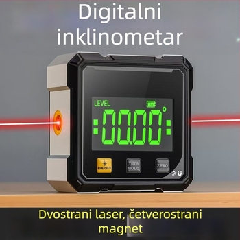Visoko precizan digitalni laserski mjerač s ugrađenom libelom za mjerenje kuta i nagiba