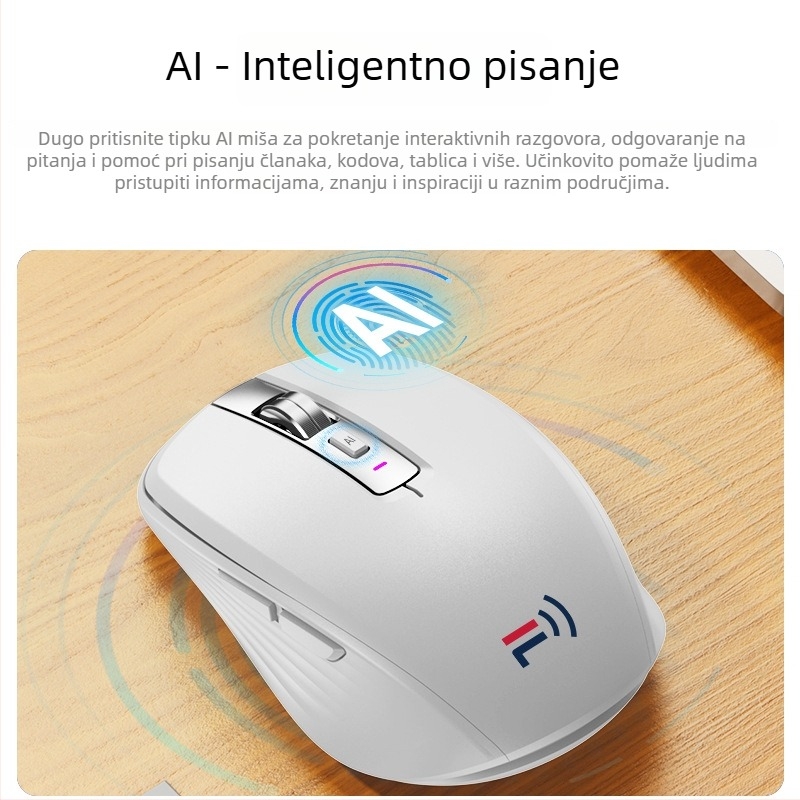 AI miš za izradu PPT, bežični Bluetooth, tri načina prijevoda glasa, za računala