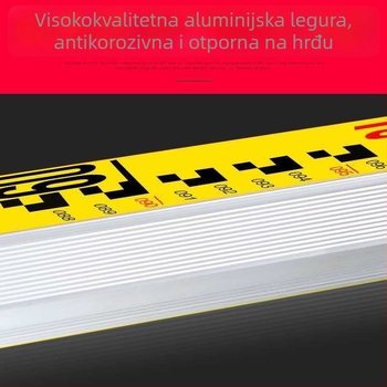 Izdržljiv visinomjer od aluminijske legure i nivela, duljine 3 m, 5 m i 7 m