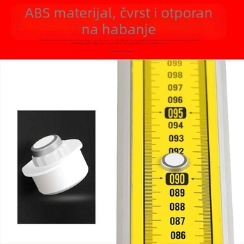 Izdržljiv visinomjer od aluminijske legure i nivela, duljine 3 m, 5 m i 7 m