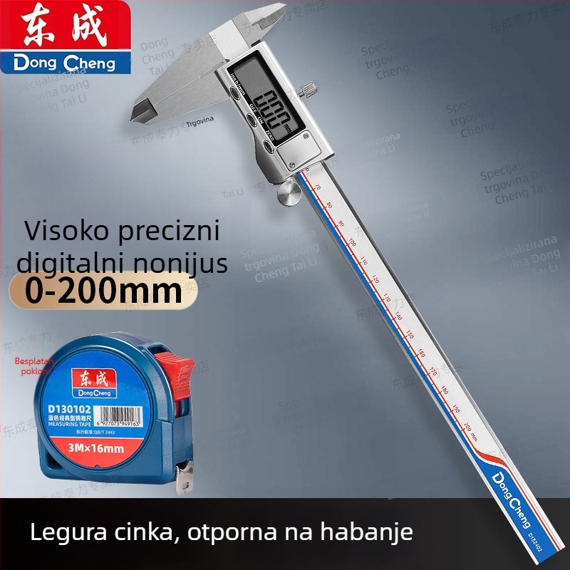 Digitalni vernier kaliper visoke preciznosti, industrijske klase, s elektroničkim zaslonom, nehrđajući čelik, mjerenje nefrita i nakita