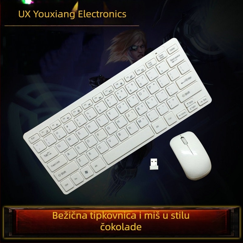 GKM901 Bežični mini komplet tipkovnice i miša s baterijom, 2,4 GHz, USB