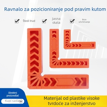 Plastični 90° kutni lokator s mjernom skalom, pravokutno mjerno ravnalo s fiksatorom