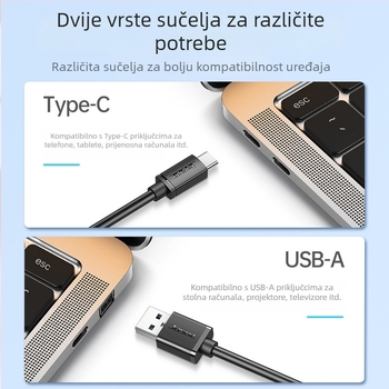 USB 3.0 četverostruki hub s dugim dizajnom, USB proširivački dock 5 Gbps