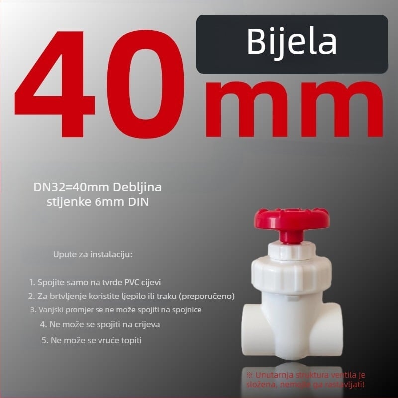 PVC ventil za akvarij s tlumičem buke, preciznim podešavanjem protoka i odvodom za donji filter