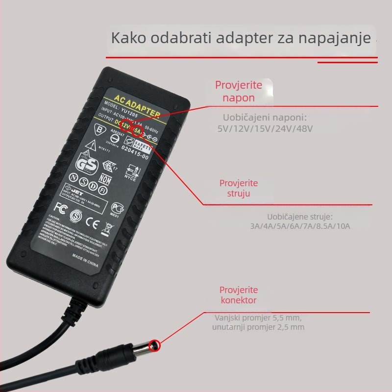 Napajanje sa prekidačem 12V 5A, 60W