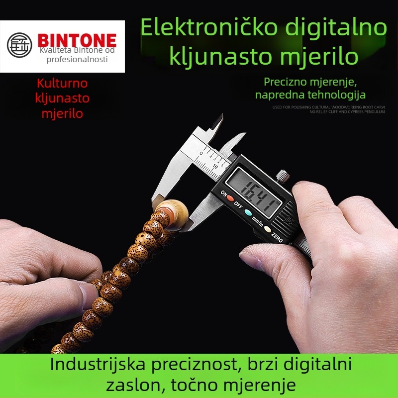 Elektronički digitalni mjerni alat za mjerenje unutarnjeg i vanjskog promjera jade narukvice, s velikim zaslonom