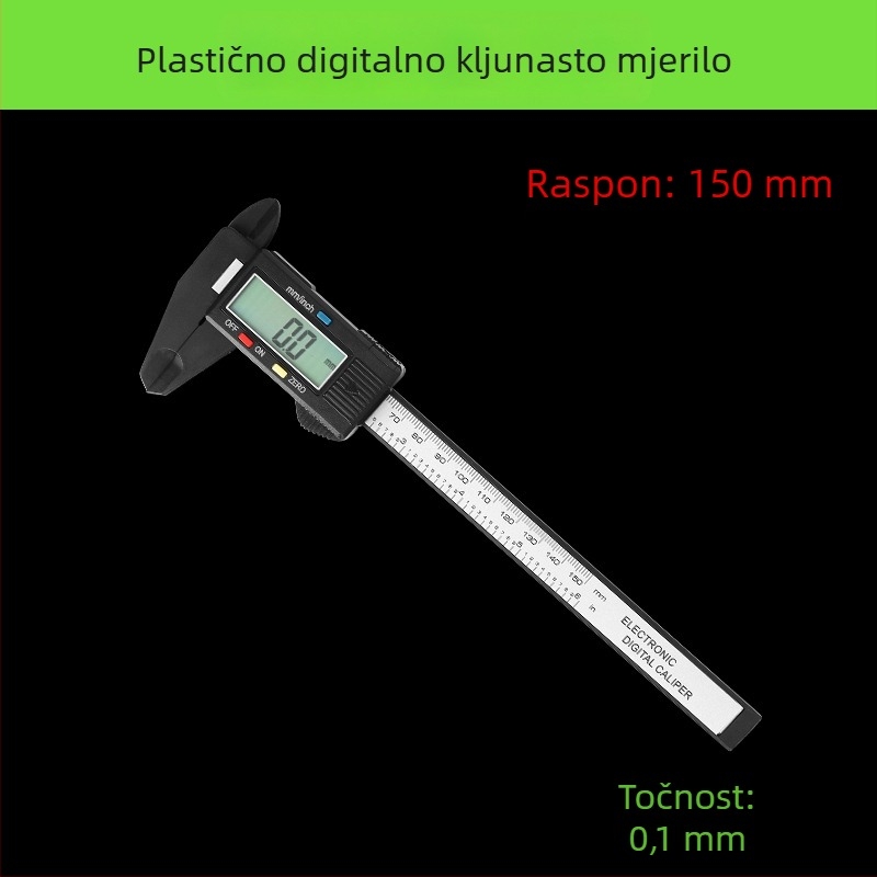 Elektronički digitalni mjerni alat za mjerenje unutarnjeg i vanjskog promjera jade narukvice, s velikim zaslonom