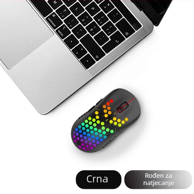 Geyes lagani RGB bežični gaming miš, 2.4G, punjiva, 6 tipki, 2400 DPI