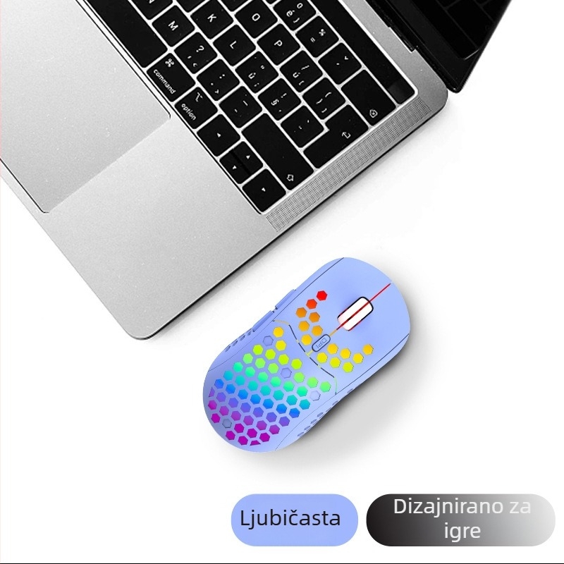 Geyes lagani RGB bežični gaming miš, 2.4G, punjiva, 6 tipki, 2400 DPI
