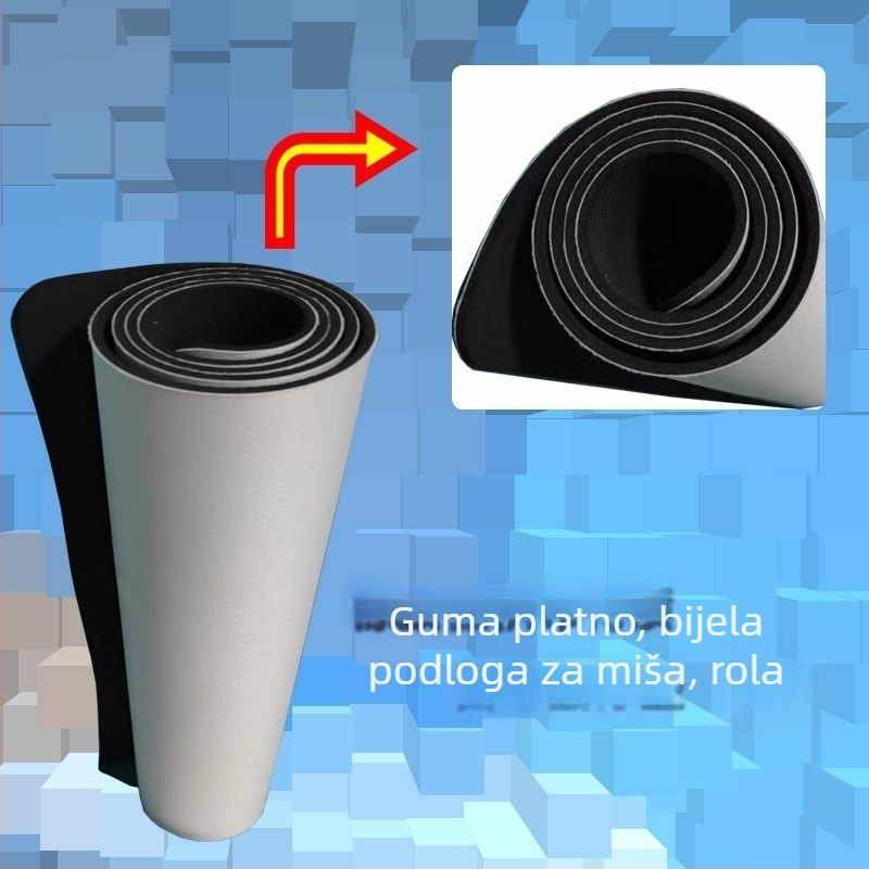 Izuzetno velika gaming podloga za miš, dvostrana, gumeni rub, crno-bijela tkanina