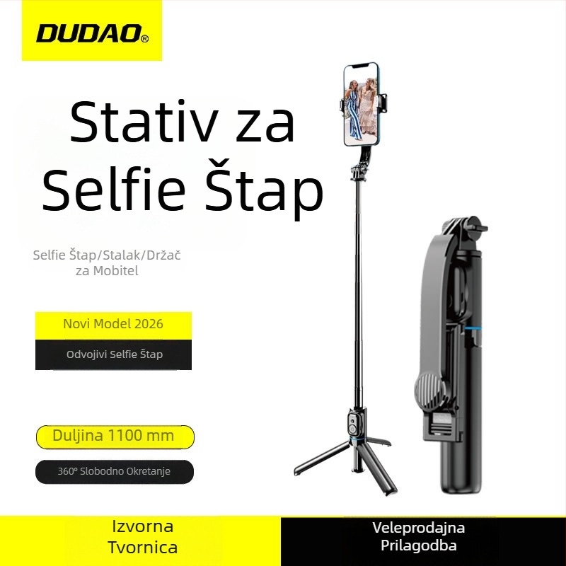 F18s novi model proširivi selfie štapić s Bluetooth daljinskim upravljačem za fotografije, držač za telefon i stativ za prijenos uživo