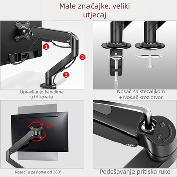 Jianleji Podizni nosač monitora s bazom na stolu bez bušenja