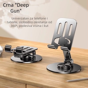 Okretni stolni držač za telefon i tablet – sklopivi, od legiranog materijala, za prijenos uživo