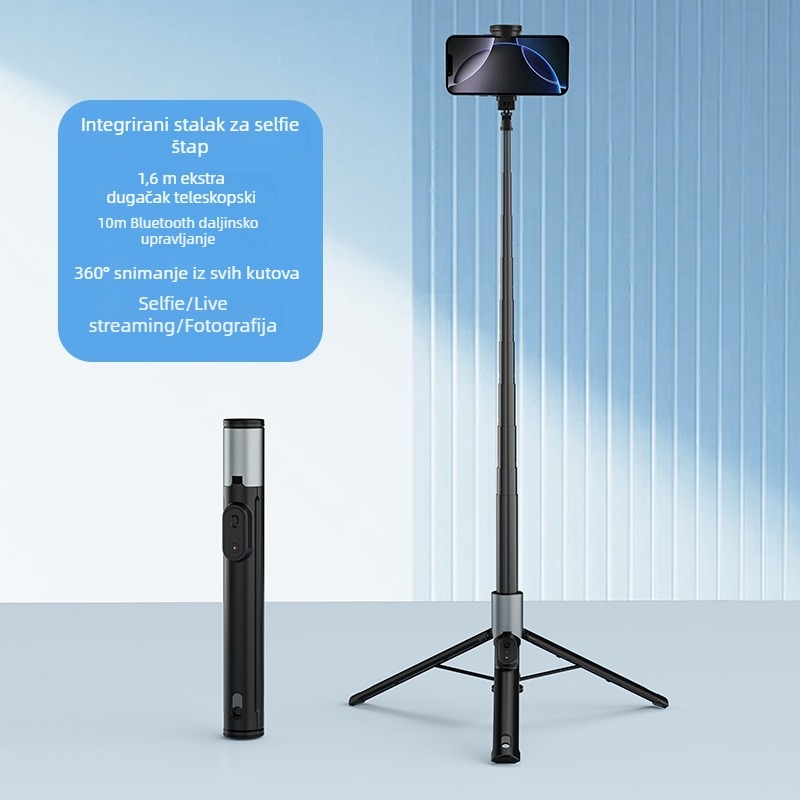 Bluetooth selfie štap s ručnim stabilizatorom, teleskopskim stalkom za pod i stativom za livestream