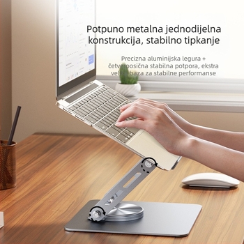 MAGICS Q21 Potpuno metalna 360° rotirajuća držač za tablet i laptop s hlađenjem, prijenosni stolni držač