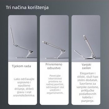 Držač za laptop od aluminijske legure za podizanje na radnom stolu
