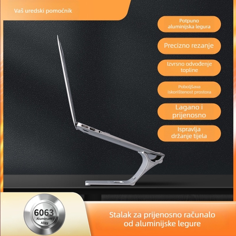 Držač za laptop od aluminijske legure za podizanje na radnom stolu