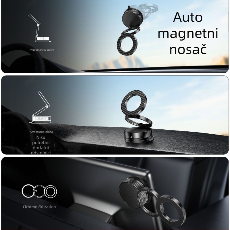 Stolni sklopivi okretni magnetski držač za telefon s vakuumskim pričvršćivanjem – navigacija u automobilu u više scenarija