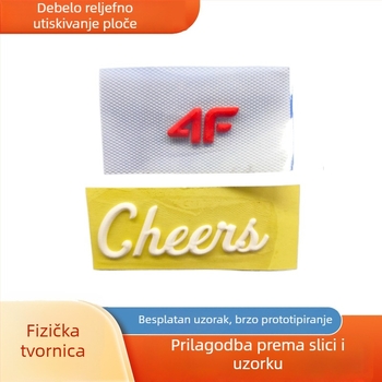 Tkana etiketa za toplinski prijenos od silikona, debela, za torbe i prtljagu, otisak logotipa