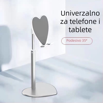 Teleskopski držač za tablet i telefon — univerzalni višenamjenski stolni stalak za live streaming i gledanje, podrška u obliku srca za iPad