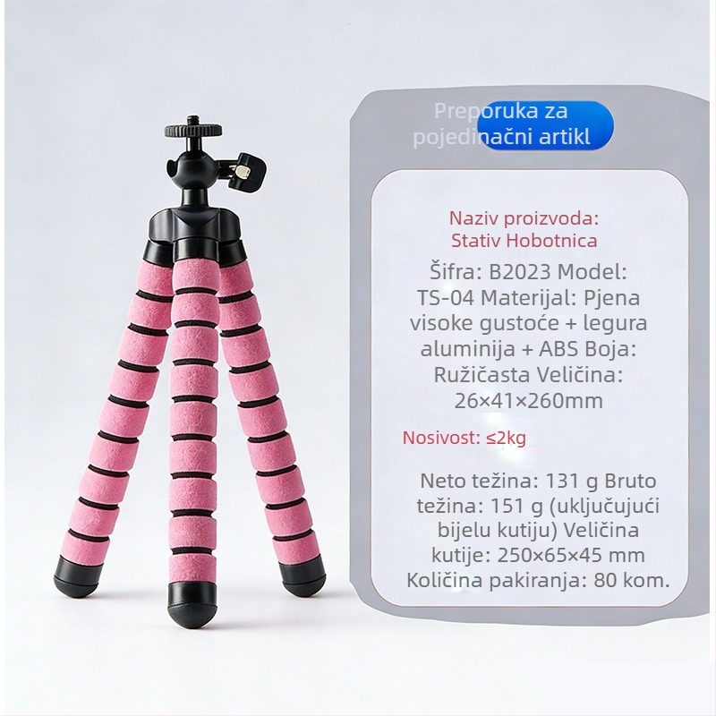 Držač za telefon s fleksibilnim nogama, višenamjenski prijenosni tripod za selfije i stolnu upotrebu