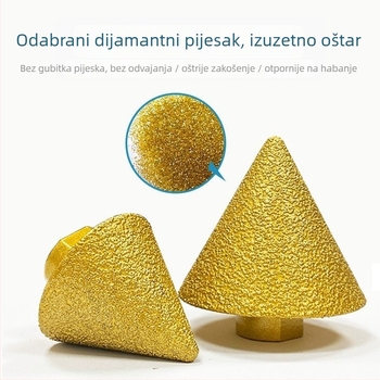 Diamantski alat za zaobljene rubove kamena, granita i stakla — poliranje, glava za bušenje rupa i konusna bušilica za proširenje rupa