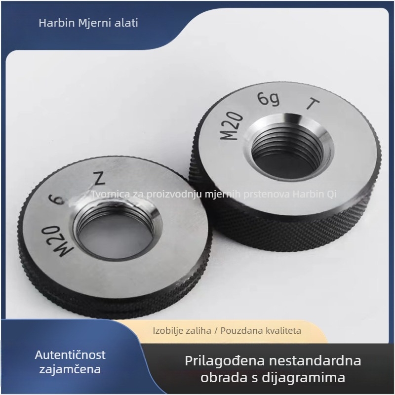 Harbin Závitni prstenasti mjerač 6H: M2, M2.2, M2.5, M3, M3.5, M4, M5, M6, M8, M10 Go/No-Go