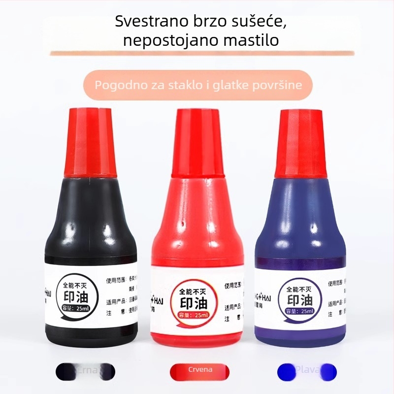 Brzo sušeće mastilo za otiske za ponovno punjenje, crna, crvena i plava, za površine od stakla, plastike, keramike i metala